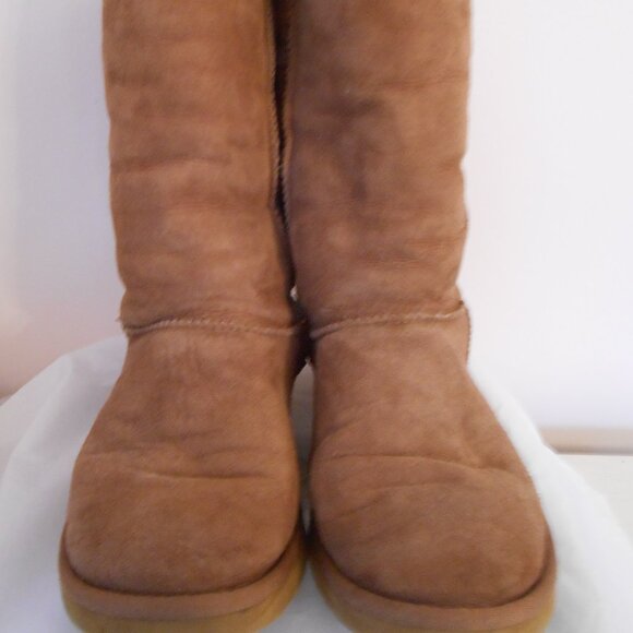 Cozie Steps Women's Tan Genuine Water Repellant Sheepskin Pull On Boots-Size 8 - Picture 2 of 6